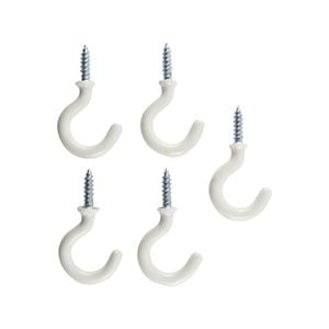 Everhang 12mm White PVC Cup Hook - 5 Pack