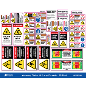 Pinnacle Large Excavator 30T Plus Machinery Sticker Kit
