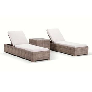 Outdoor Breeze Wicker Sun Lounge Set With Side Table