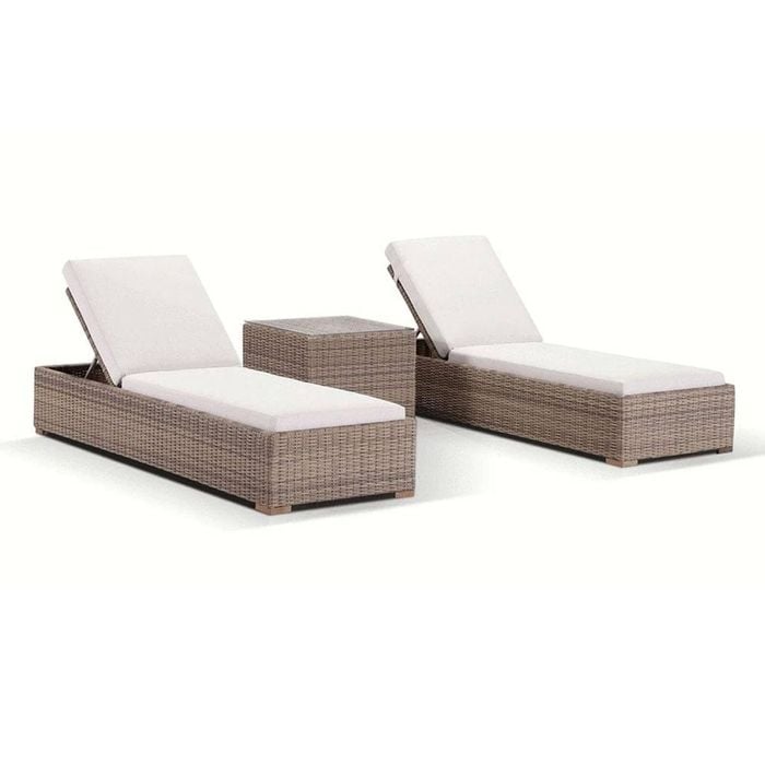 Outdoor Breeze Wicker Sun Lounge Set With Side Table