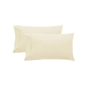 Accessorize Pair of Pure Cotton 250TC Standard Pillowcases Cream
