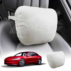 White Headrest Pillow for NEW Tesla Model 3 Highland 2023-Onwards Car Seat Neck Support Cushion