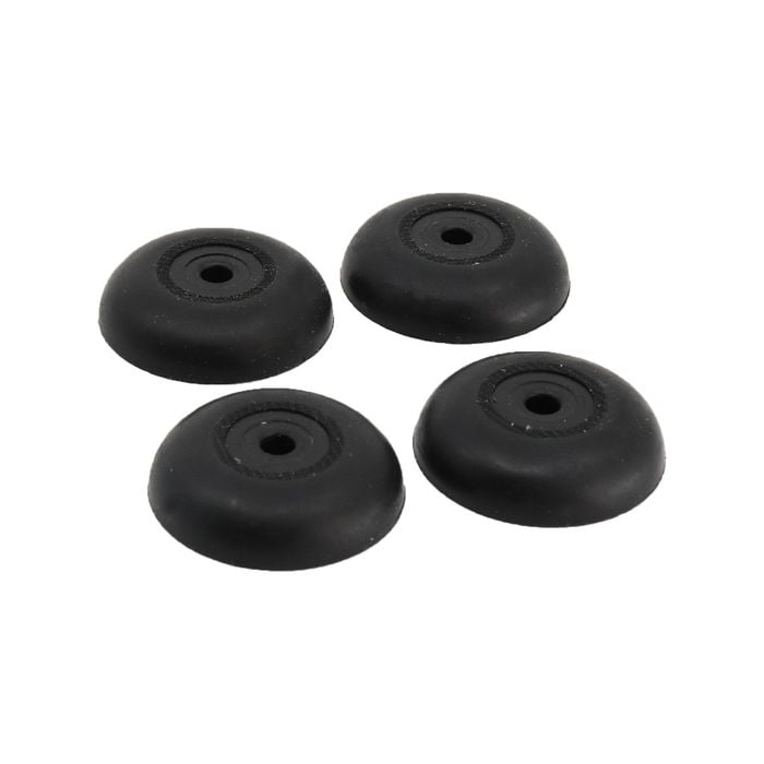 Surface Gard 30mm Black Round Rubber Bumper - 4 Pieces