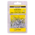 Otter 3.2 x 7.9mm Open Aluminium Blind Rivets - 100 Pack