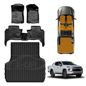 3D Car Floor Mats Tub Liner for Mitsubishi Triton MQ MR Dual Cab 2015-2024 Heavy Duty Cargo Mat