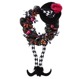 Lifebay Halloween Witch Wreath with Hat and Legs