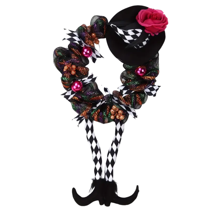 Lifebay Halloween Witch Wreath with Hat and Legs