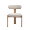 HOMFURN Upholstered 3 Legs Dining Chairs Set of 2, Wood Farmhouse Kitchen Chairs, Mid-Century Modern Armless Accent Chairs,Beige