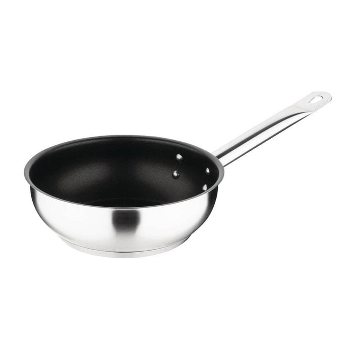 Vogue Stainless Steel Sauté Pan Non-stick Teflon Platinum Plus 200mm