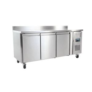Polar U-series Triple Door Counter Fridge With Upstand - 417ltr - Ua065-a