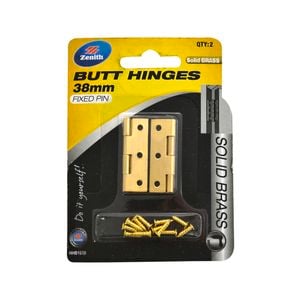 Zenith 38mm FP Brass Butt Hinge - 2 Pack