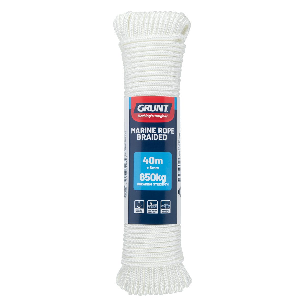 Grunt 6mm x 40m White Marine Braided Rope - Bunnings New Zealand