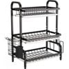 CARLA HOME Dish Drying Rack 3 Tier Large Capacity Kitchen Storage with Utensil and Cutting Board Holder