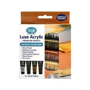 Boyle Metallic Collection Luxe Acrylic Premium Paint - 4 Pack