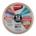 Makita 100 x 1 x 16mm Inox Cutting Disc - 12 Pack