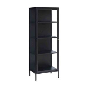 Modern Furniture CARMEL 57x160cm Single Door Glass Display Cabinet - Black