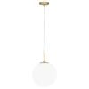 Mercator Preston W250mm Metal White Glass Pendant Light Antique Brass