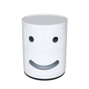 Sk Designer Living | Replica Anna Castelli Ferrieri Componibili Smiling Round Storage Unit 2 Tier - White