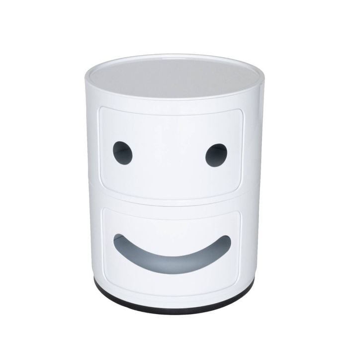 Sk Designer Living | Replica Anna Castelli Ferrieri Componibili Smiling Round Storage Unit 2 Tier - White