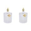 2PK LVD Glass Cruz Trinket Storage Decor Round 18.5cm - Clear