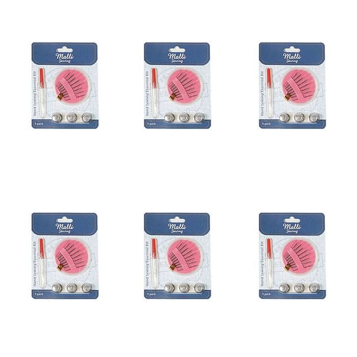 6pk Malli Sewing Metal/plastic Compact Travel Hand Sewing Repair Essential Kit