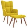 vidaXL Relaxing Chair with a Stool Mustard Yellow Velvet Kitchen Seat Footrest