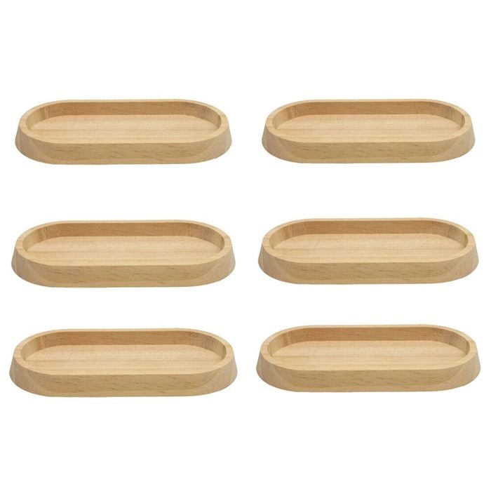 6pk Boyle Wood Trinket Tray/organiser Craft Project For Jewellery/keys 20x10x2cm