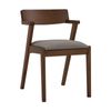 Modern Furniture Zola Dining Chair Walnut Frame Grey Fabric 49.5x60x77.5cm