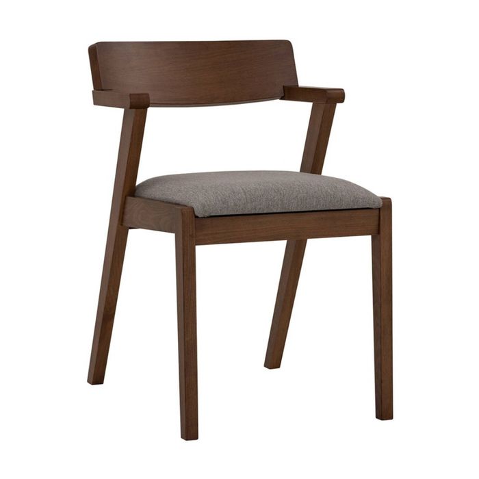Modern Furniture Zola Dining Chair Walnut Frame Grey Fabric 49.5x60x77.5cm