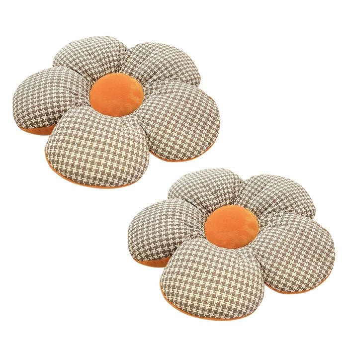 Soga 2x Orange Flower Floor Cushion Throw Pillow Home Decor
