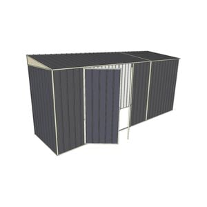 Build-A-Shed 1.2 x 4.5 x 2.0m Skillion Double Hinged Side Doors Shed - Grey