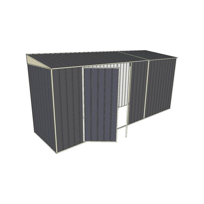 Build-A-Shed 1.2 x 4.5 x 2.0m Skillion Double Hinged Side Doors Shed - Grey