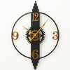Salesbay 80cm Industrial Gear Wall Clock Vertical Retro Black Gold Silent Decor