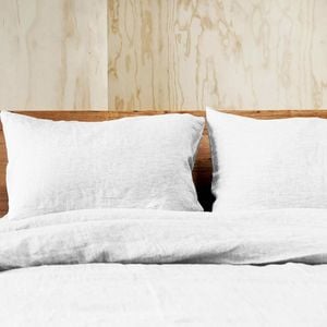Doux 100% Linen Pillowcase Set 48cm x 74cm + 16cm - White
