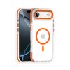 For Apple iPhone 17 Air Magsafe Magnetic Back Case Shockproof Protective Clear Cover (Orange)