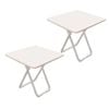 Soga 2x 80cm White Square Table White Legs Modern Minimalist Home Decor