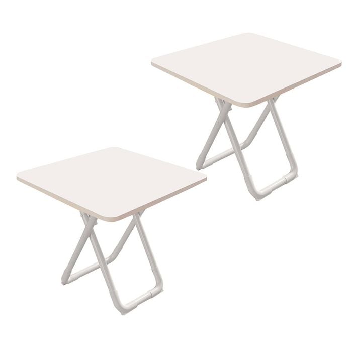 Soga 2x 80cm White Square Table White Legs Modern Minimalist Home Decor