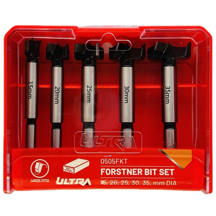 Ultra 5 Piece Tungsten Carbide Tipped Forstner Bit Set