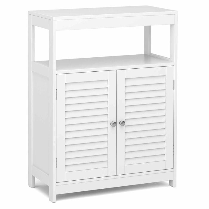 Costway Wooden Storage Cabinet 2 Doors Sideboard Kitchen White