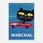 Galrie Marchal Cat Spark Plug Vintage Advertising Poster by Jean Colin - Wall Art, Poster Only, A4 21 x 30cm (8 x 12inch)