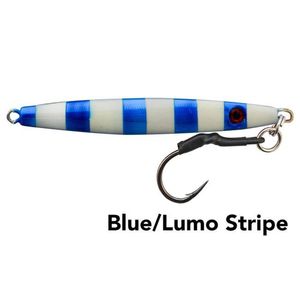 Black Magic Flutter Fishing Metal Jig 100g Blue/Lumo Stripe