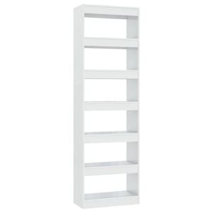 vidaXL Book Cabinet/Room Divider High Gloss White Storage Cabinet Bookcase