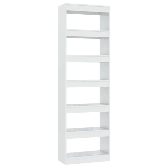 vidaXL Book Cabinet/Room Divider High Gloss White Storage Cabinet Bookcase