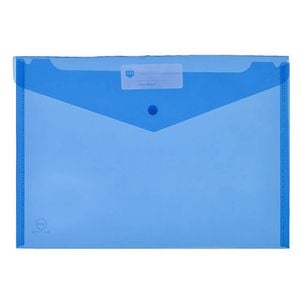 Marbig A4 Document Wallet with Button (Blue)