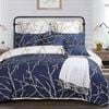 Fabric Fantastic Tree Reversible Super King Size Blue Quilt/doona/duvet Cover Set
