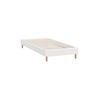 Oikiture White Boucle Bed Frame Base -Single