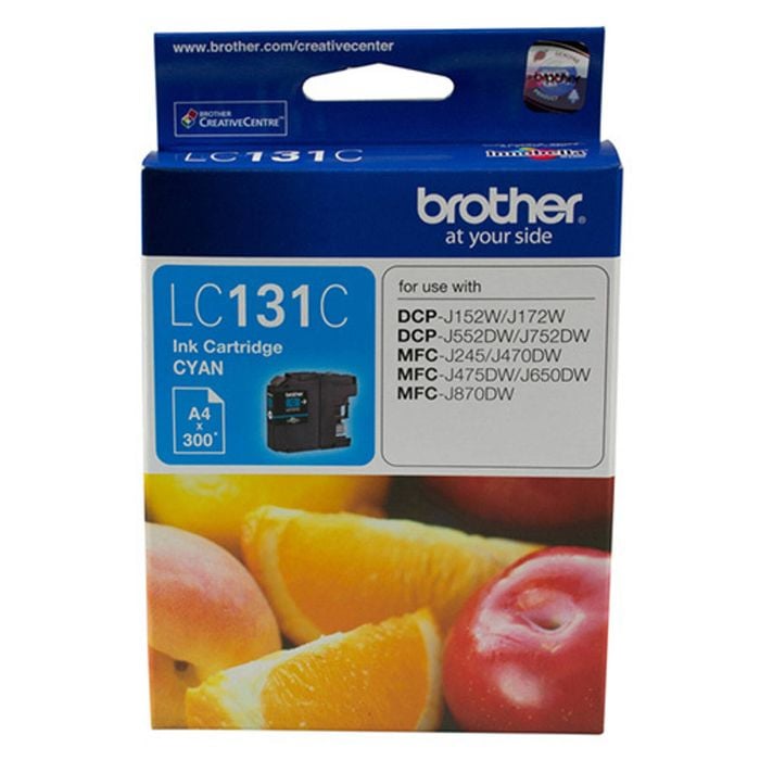 Brother Lc-131c  Cyan Ink Cartridge - To Suit Dcp-j152w/j172w/j552dw/j752dw/mfc-j245/j470dw/j475dw/j650dw/j870dw