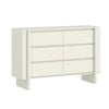 Cosmoliving 6 Drawer Chest of Drawers Lowboy Dresser Storage Cabinet White
