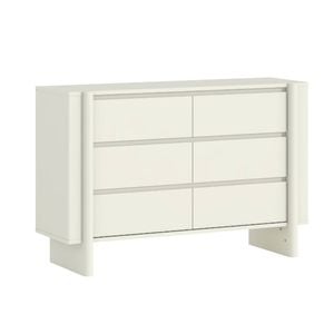 Cosmoliving 6 Drawer Chest of Drawers Lowboy Dresser Storage Cabinet White