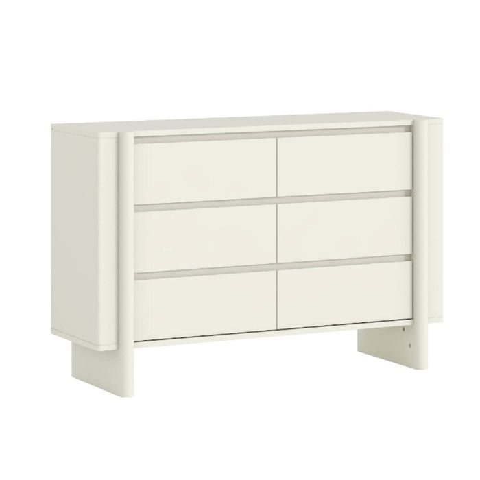 Cosmoliving 6 Drawer Chest of Drawers Lowboy Dresser Storage Cabinet White